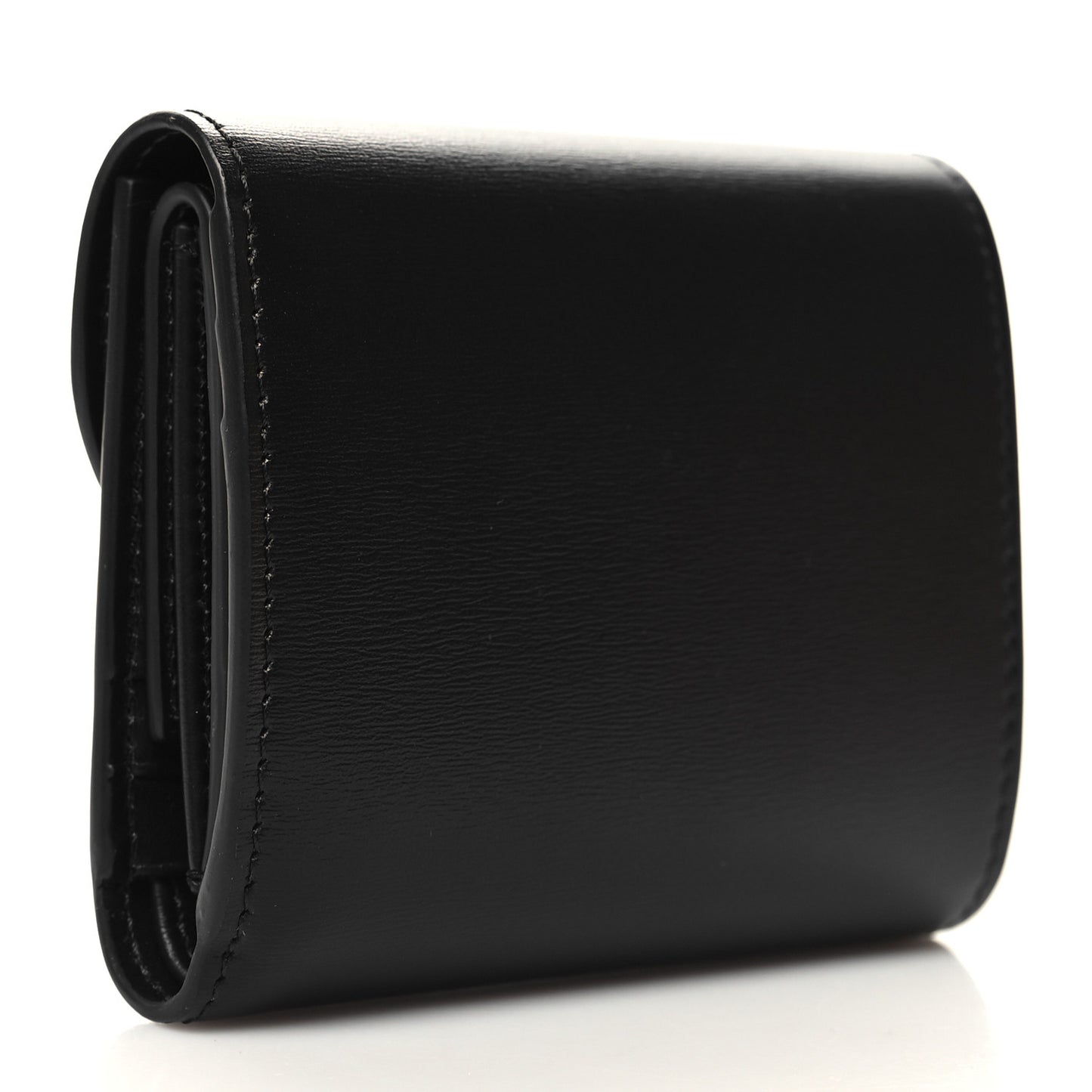 Shiny Smooth Lambskin Small Triomphe Wallet Black