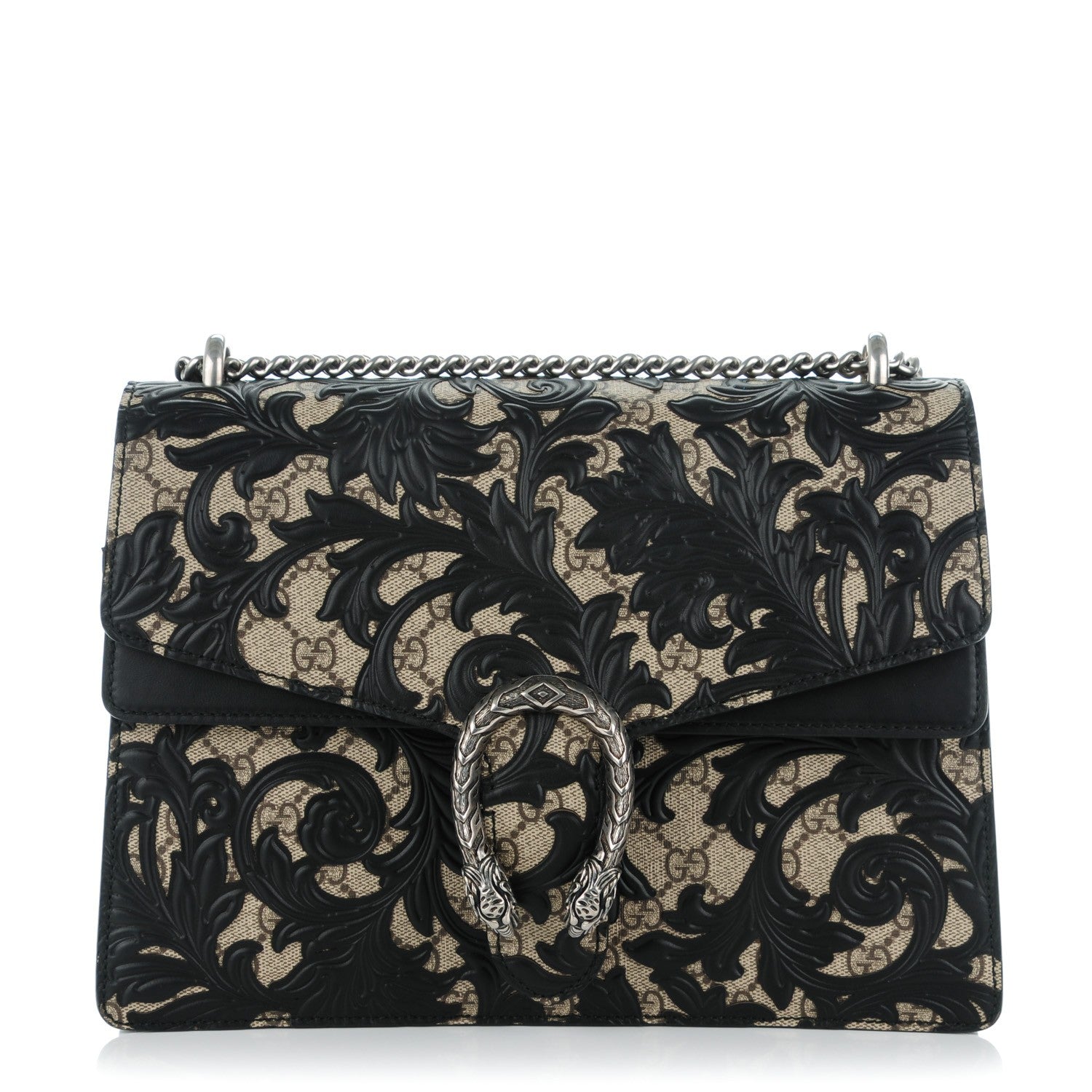 Gucci GG Supreme Monogram Arabesque Medium Dionysus Shoulder Bag Black 1 of 7