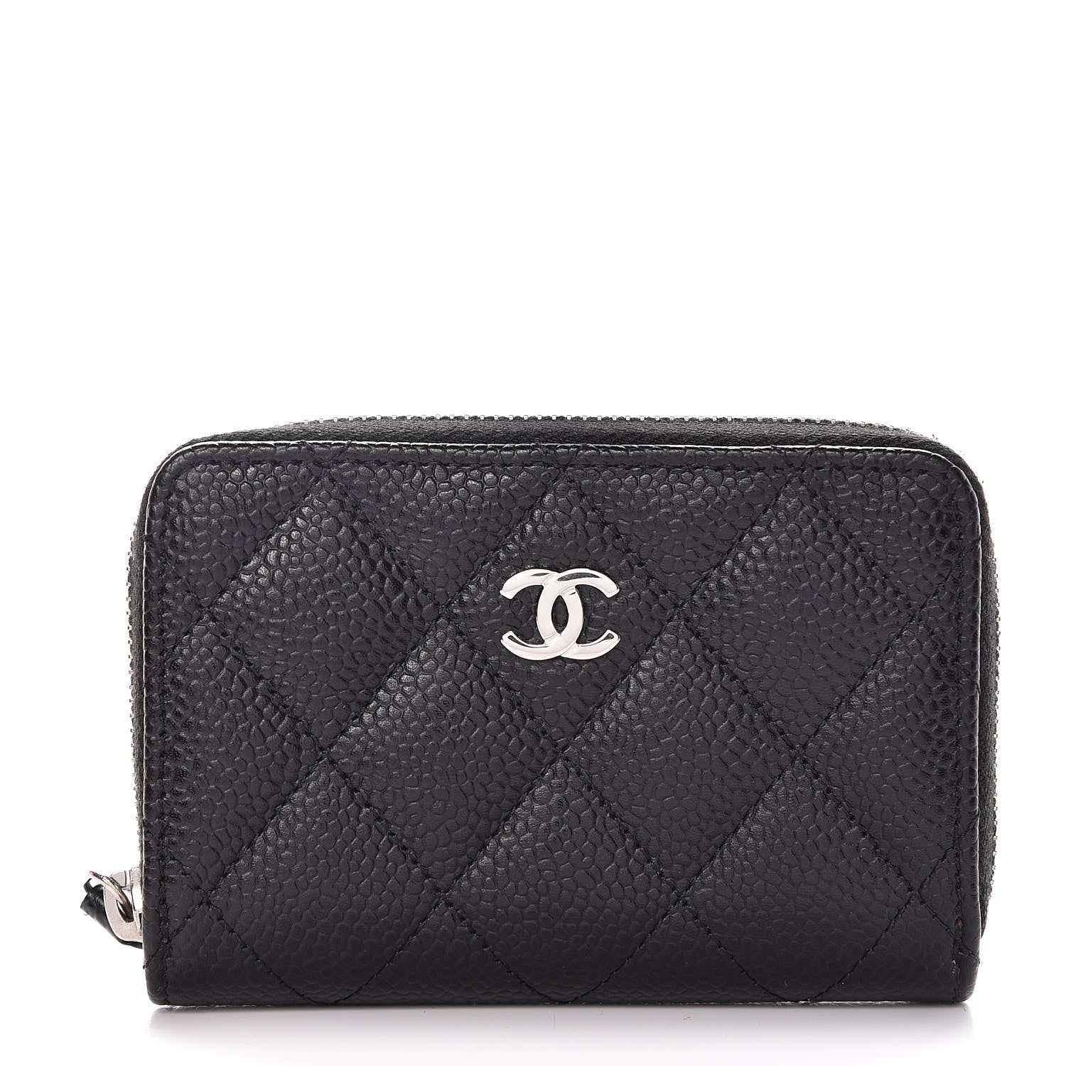 Chanel Caviar Quilted Zip Coin Purse Black 1 of 14