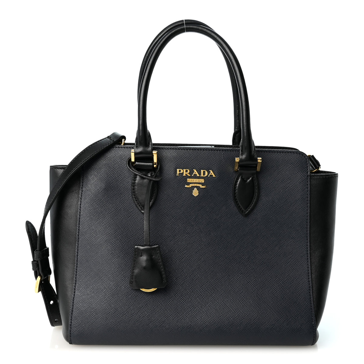Prada Saffiano Soft Calfskin Small Zippered Tote Baltico 1 of 11