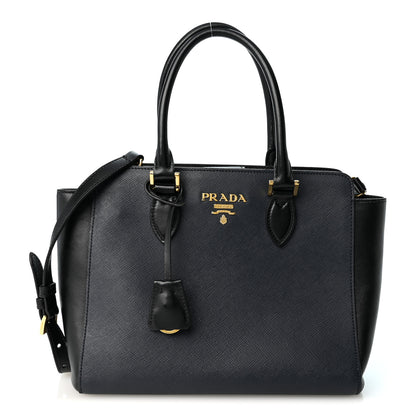 Prada Saffiano Soft Calfskin Small Zippered Tote Baltico 1 of 11