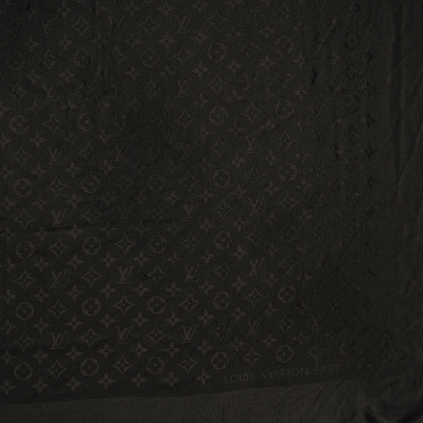 Silk Wool Monogram Shawl Black