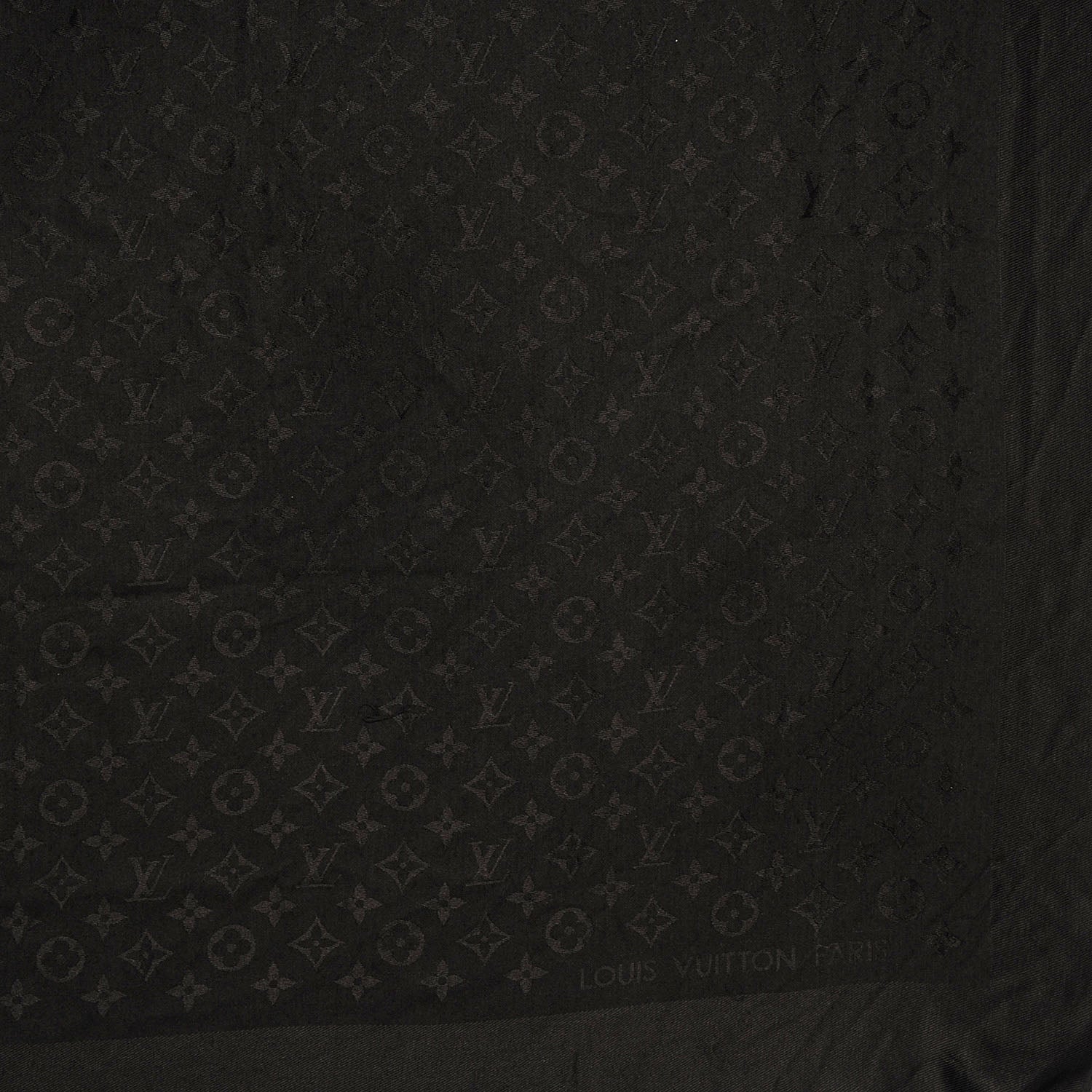 Louis Vuitton Silk Wool Monogram Shawl Black 1 of 4