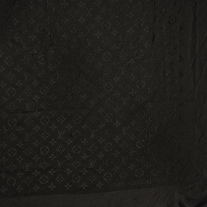 Louis Vuitton Silk Wool Monogram Shawl Black 1 of 4