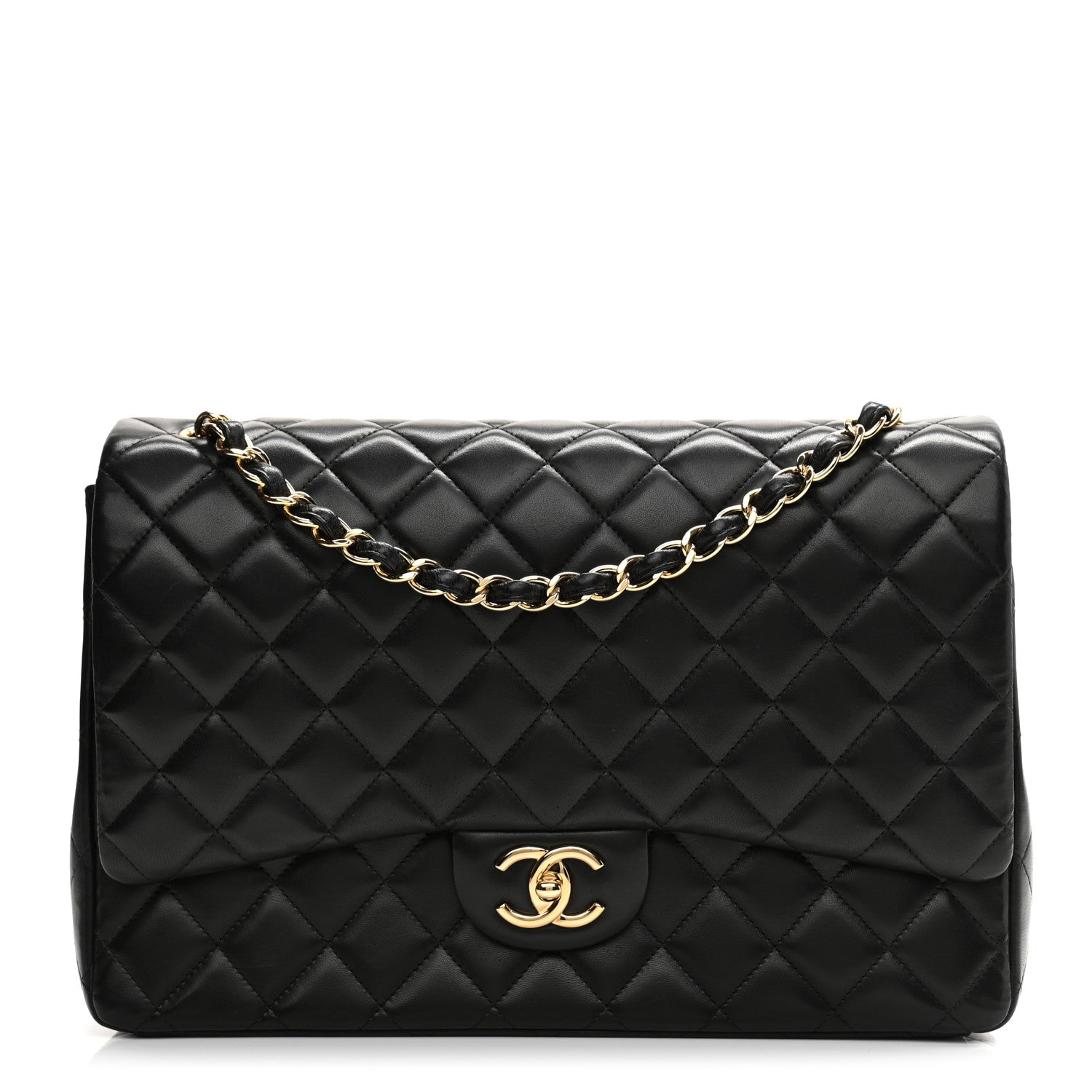 Chanel Lambskin Quilted Maxi Double Flap Black 1 of 13