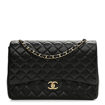 Chanel Lambskin Quilted Maxi Double Flap Black 1 of 13
