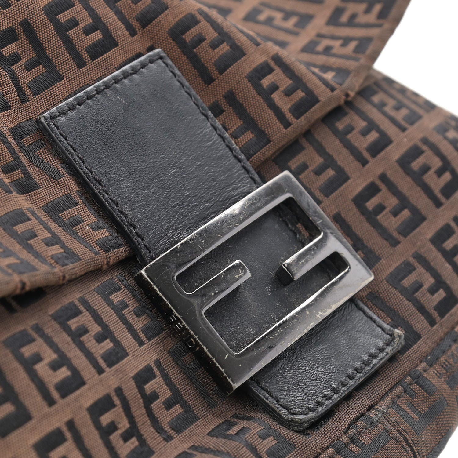 Fendi Zucchino Vitello Mama Baguette Black Moro 13 of 13