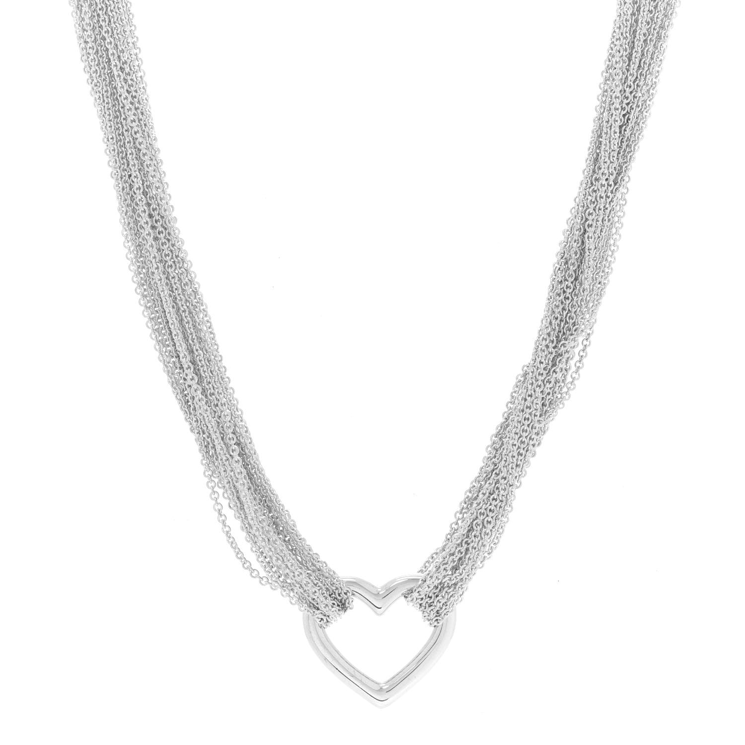 Tiffany Sterling Silver Heart Multi Chain Toggle Necklace 1 of 4