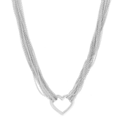 Tiffany Sterling Silver Heart Multi Chain Toggle Necklace 1 of 4