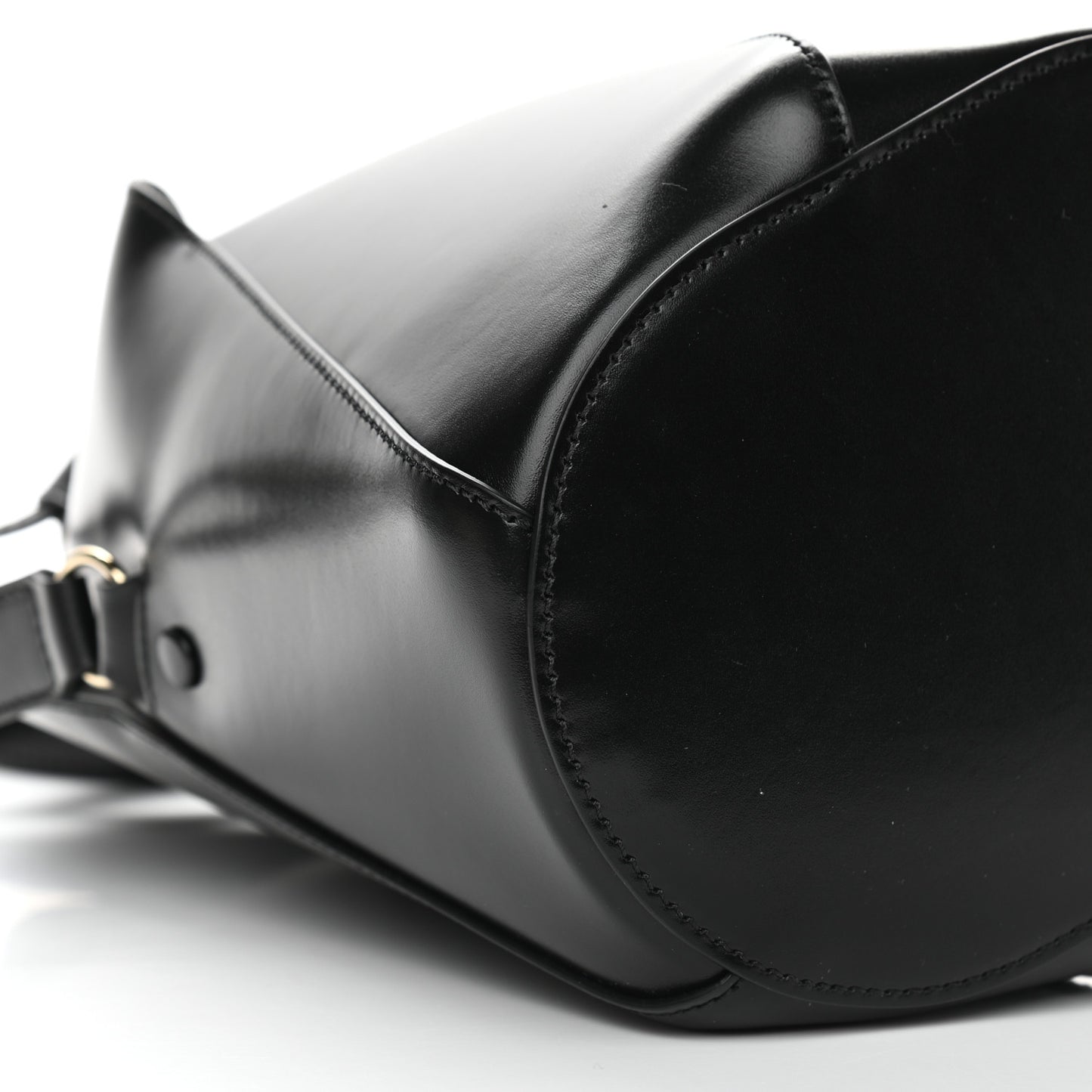 Smooth Grained Calfskin Small Tulip Bucket Bag Black