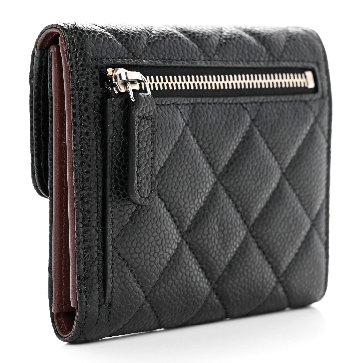 Chanel Caviar Quilted Compact Flap Wallet Black 3 of 8