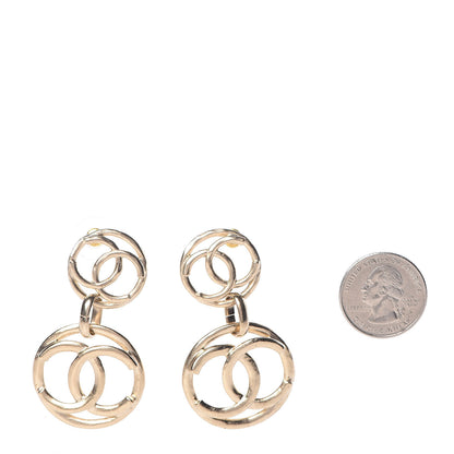 Chanel CC Hoop Drop Earrings Gold 2 of 4