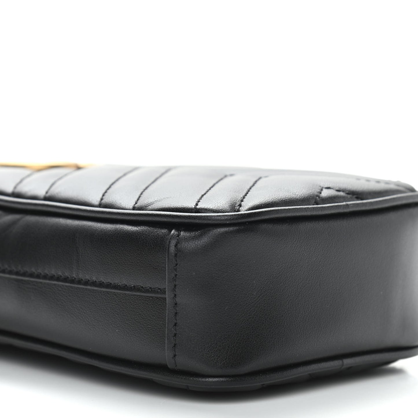 Calfskin Matelasse Mini GG Marmont Crossbody Bag Black