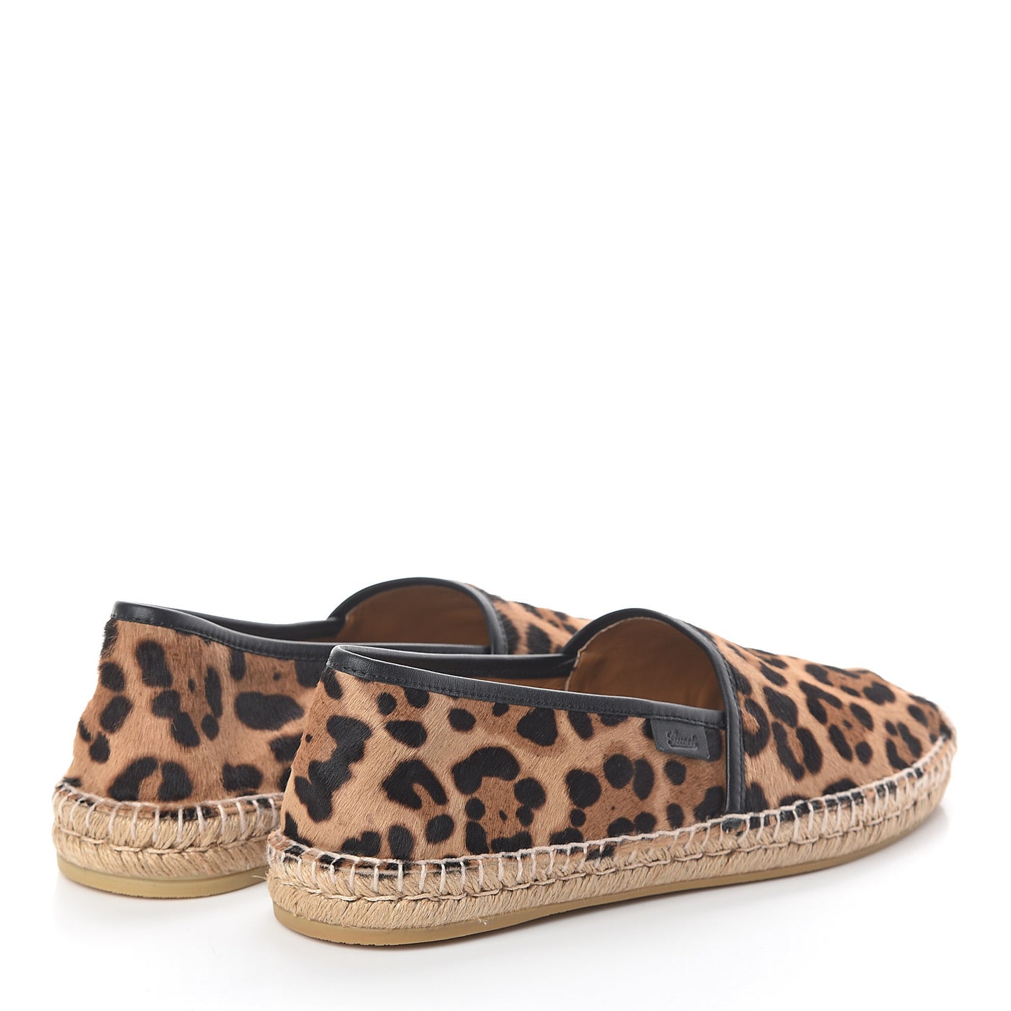 Calf Hair Leopard Print Espadrilles 8 Gold Black