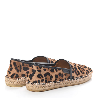 Gucci Calf Hair Leopard Print Espadrilles 8 Gold Black 4 of 7