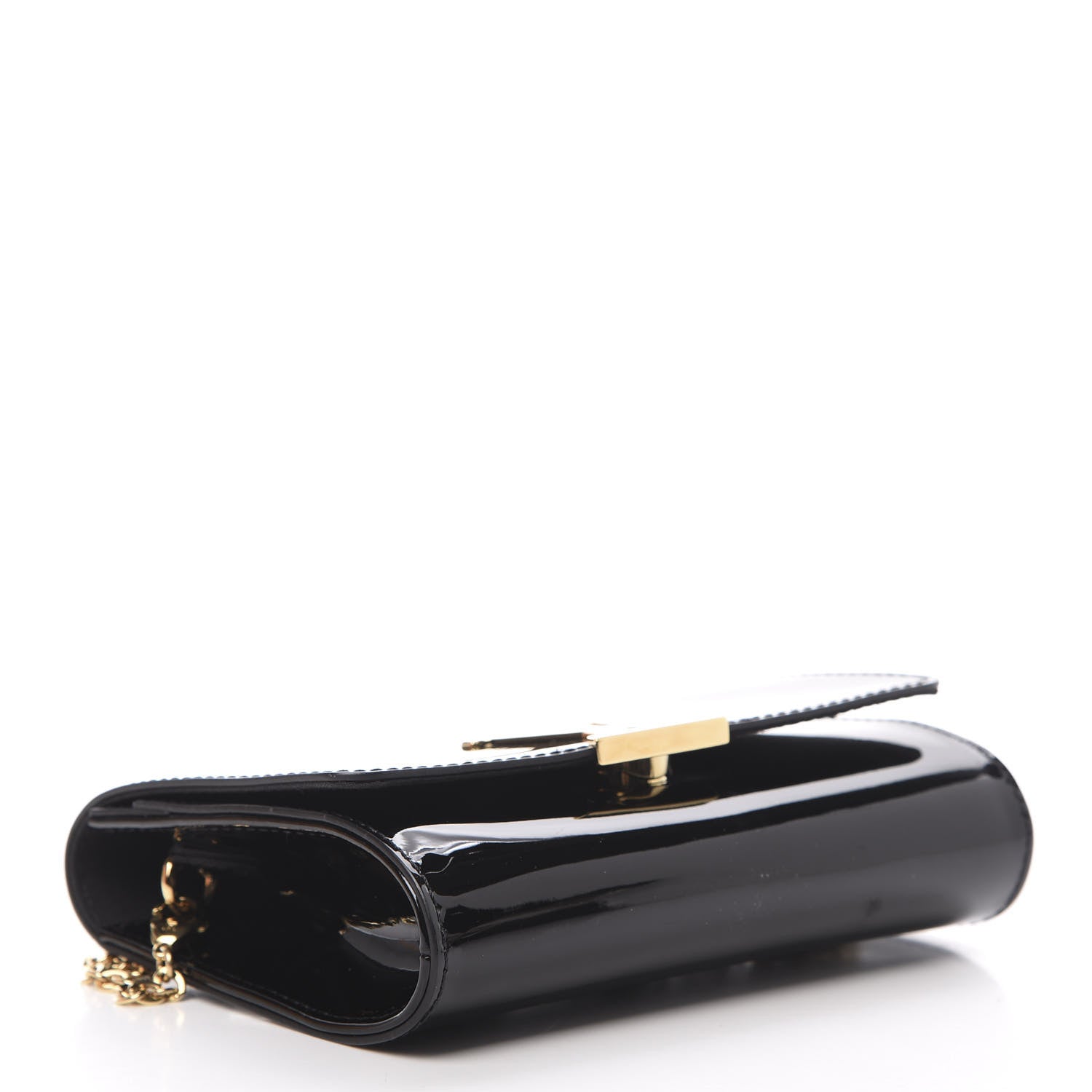 Louis Vuitton Patent Louise PM Chain Clutch Black 4 of 12