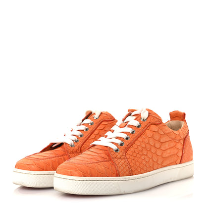 Christian Louboutin Snakeskin Mens Rantulow Flat Sneakers 40 Papaye 4 of 14