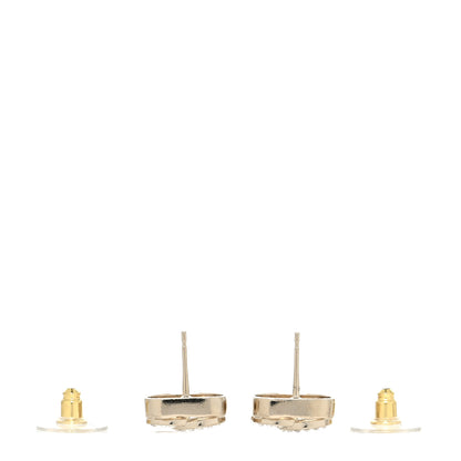 Chanel Metal Crystal Square CC Earrings Gold 3 of 4