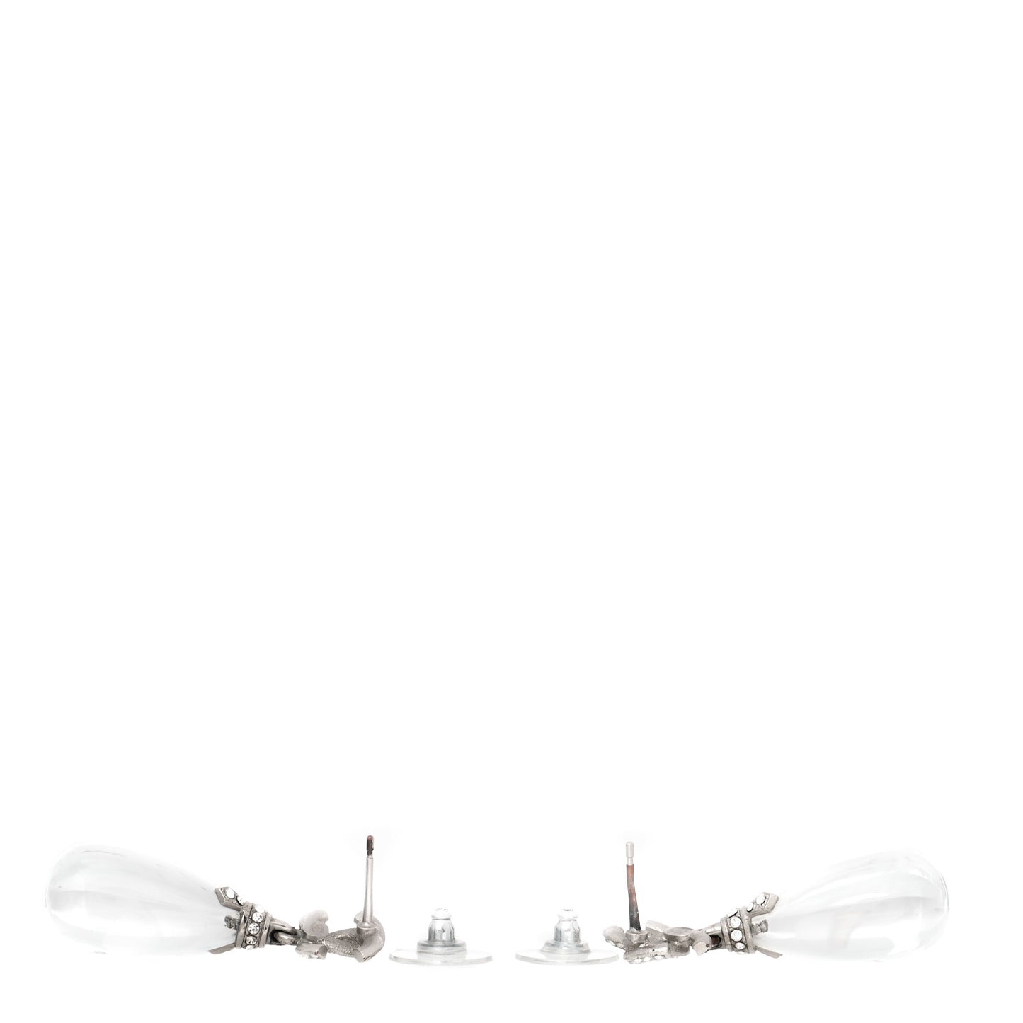Ruthenium Crystal CC Drop Earrings Silver