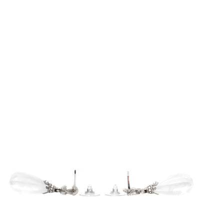 Chanel Ruthenium Crystal CC Drop Earrings Silver 4 of 5