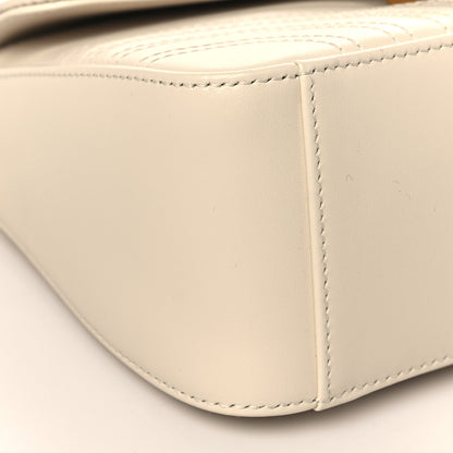 Gucci Calfskin Matelasse Mini GG Marmont Top Handle Shoulder Bag White 7 of 9