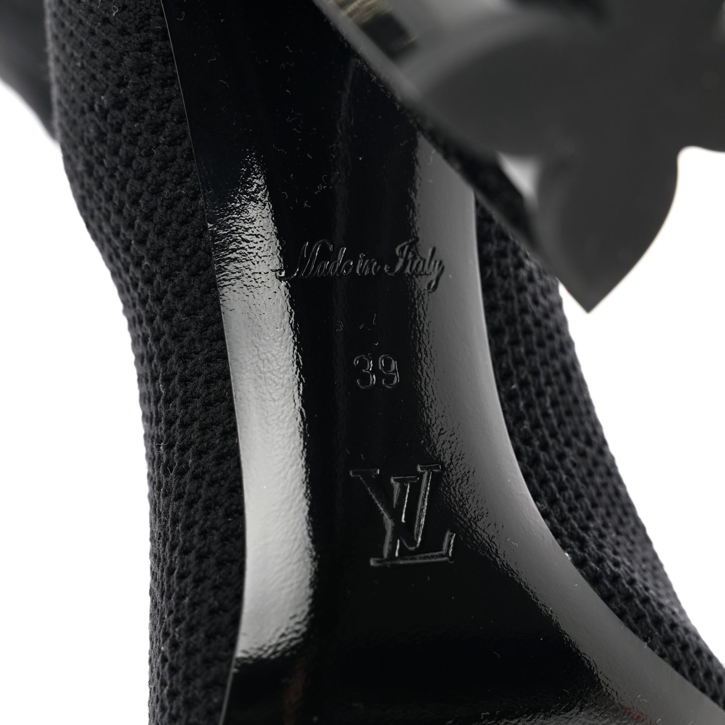 Monogram Stretch Fabric Silhouette Ankle Boots 39 Black