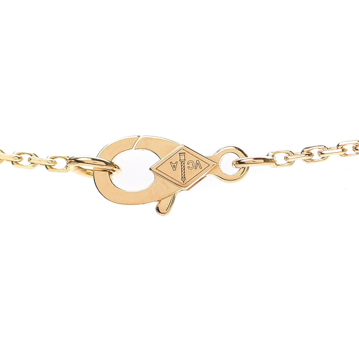 18K Yellow Gold Mother of Pearl Vintage Alhambra Pendant Necklace