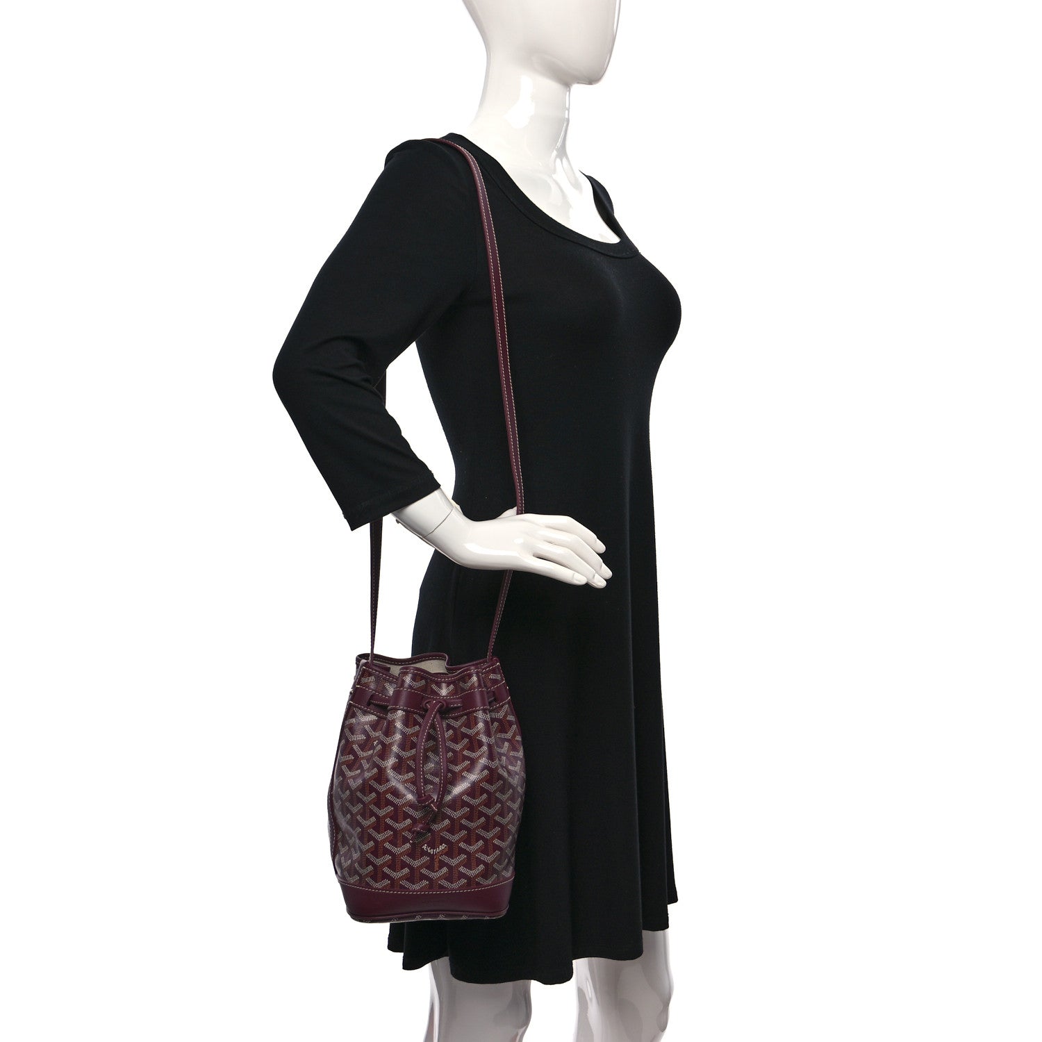 Goyard Goyardine Petit Flot Bucket Bag PM Burgundy 2 of 8