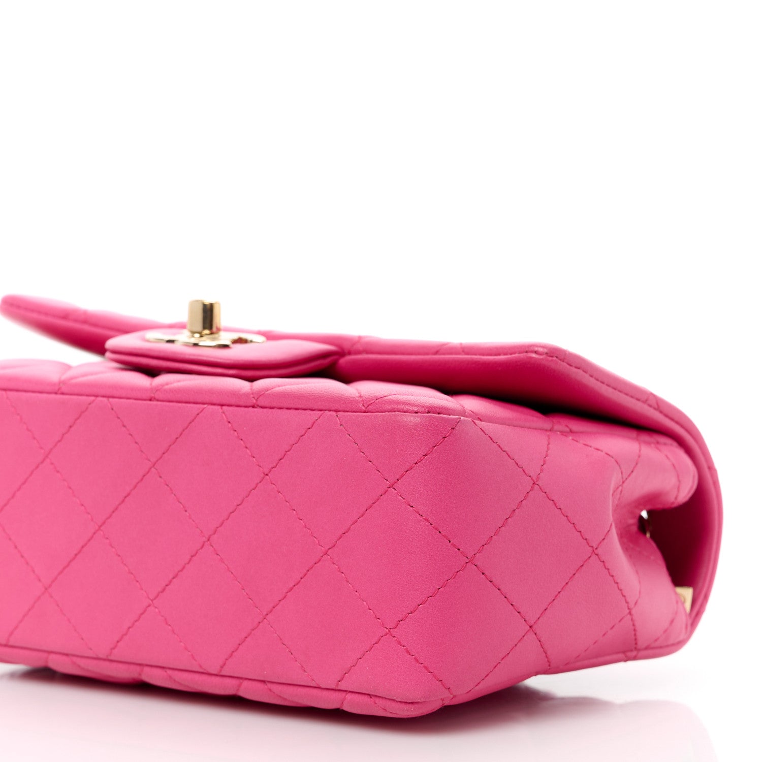 Chanel Lambskin Quilted Mini Rectangular Flap Fuchsia 11 of 13