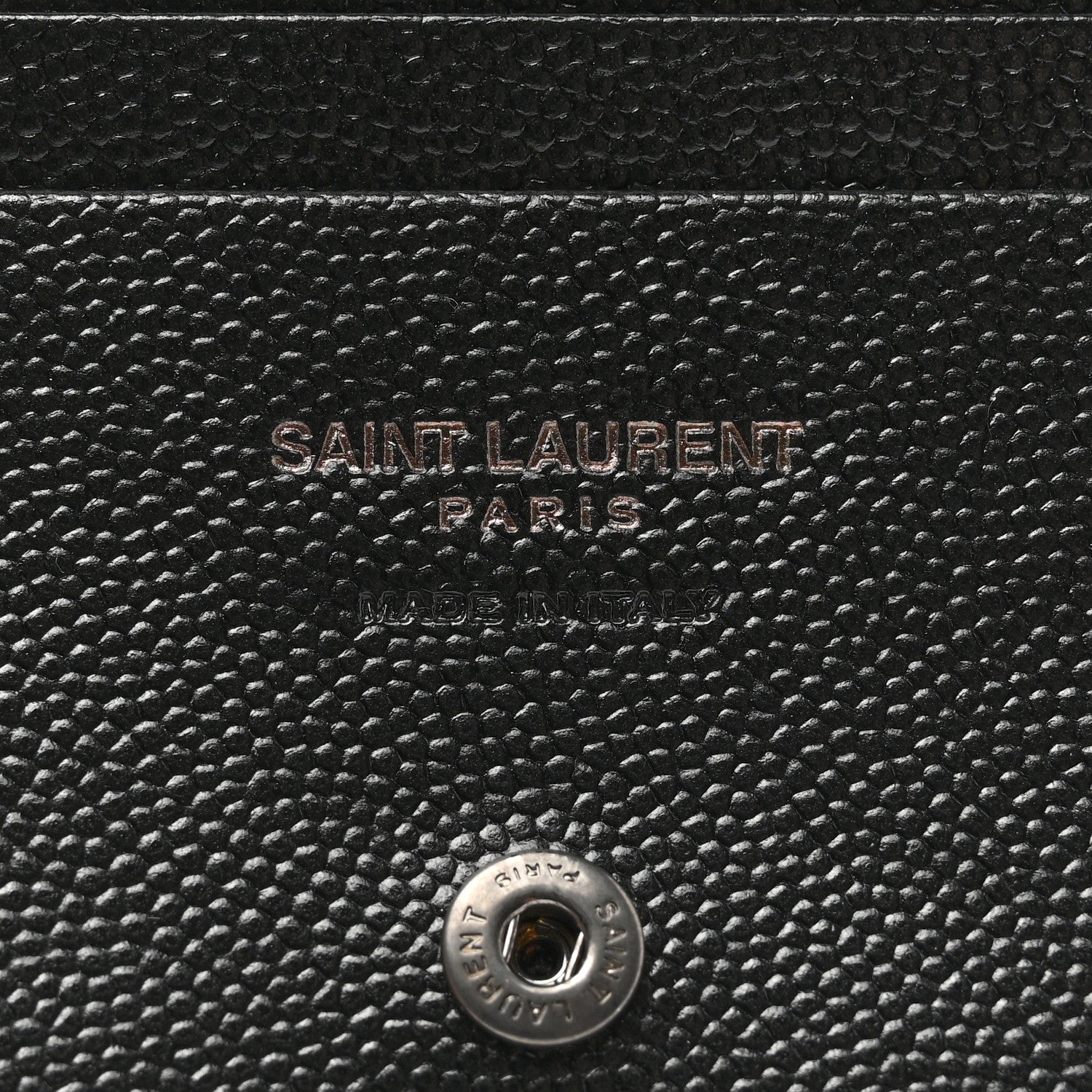 Saint Laurent Grain De Poudre Matelasse Chevron Monochrome Monogram Flap Card Case Black 7 of 10