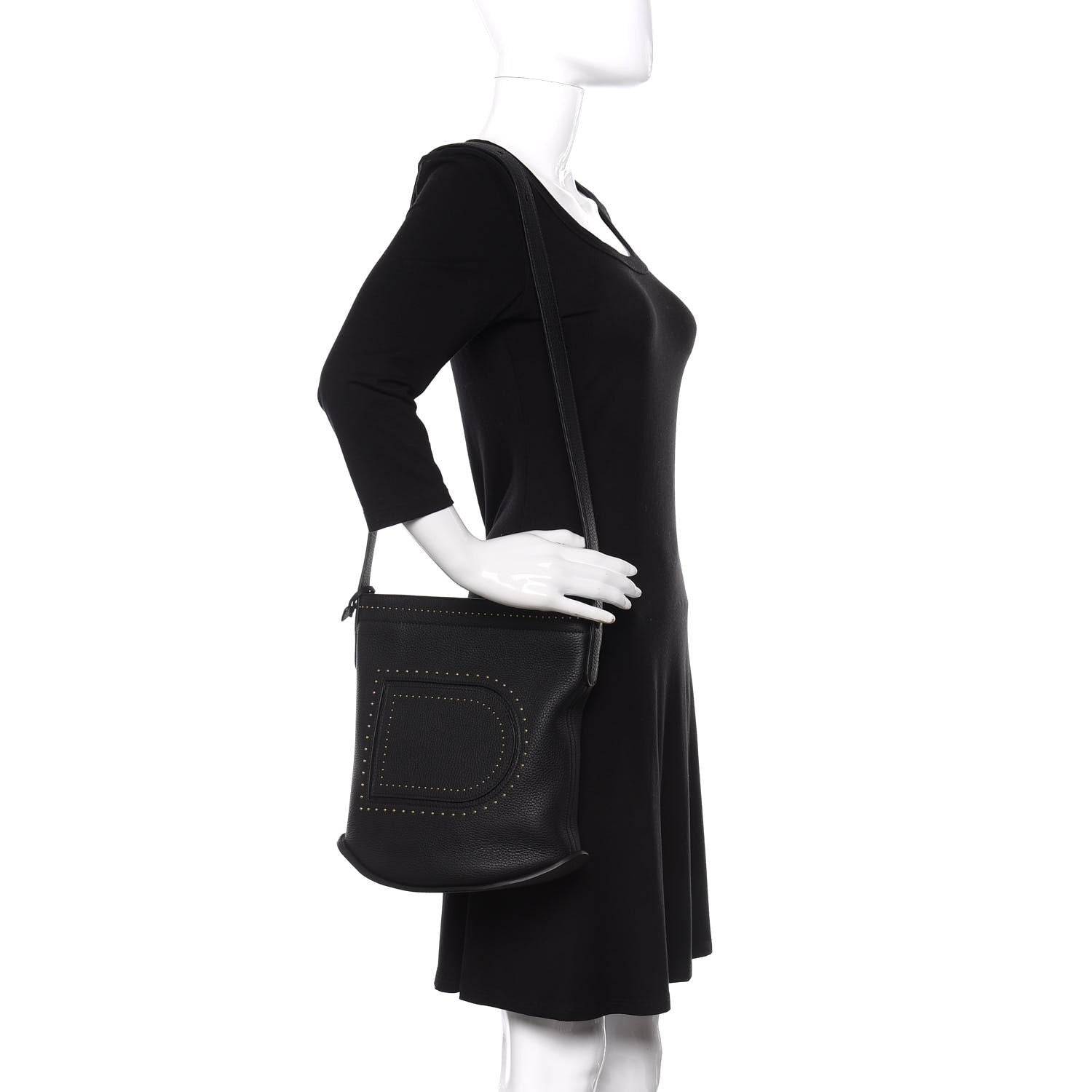 Delvaux Taurillon Pin Daily Studded Bucket Black 2 of 9