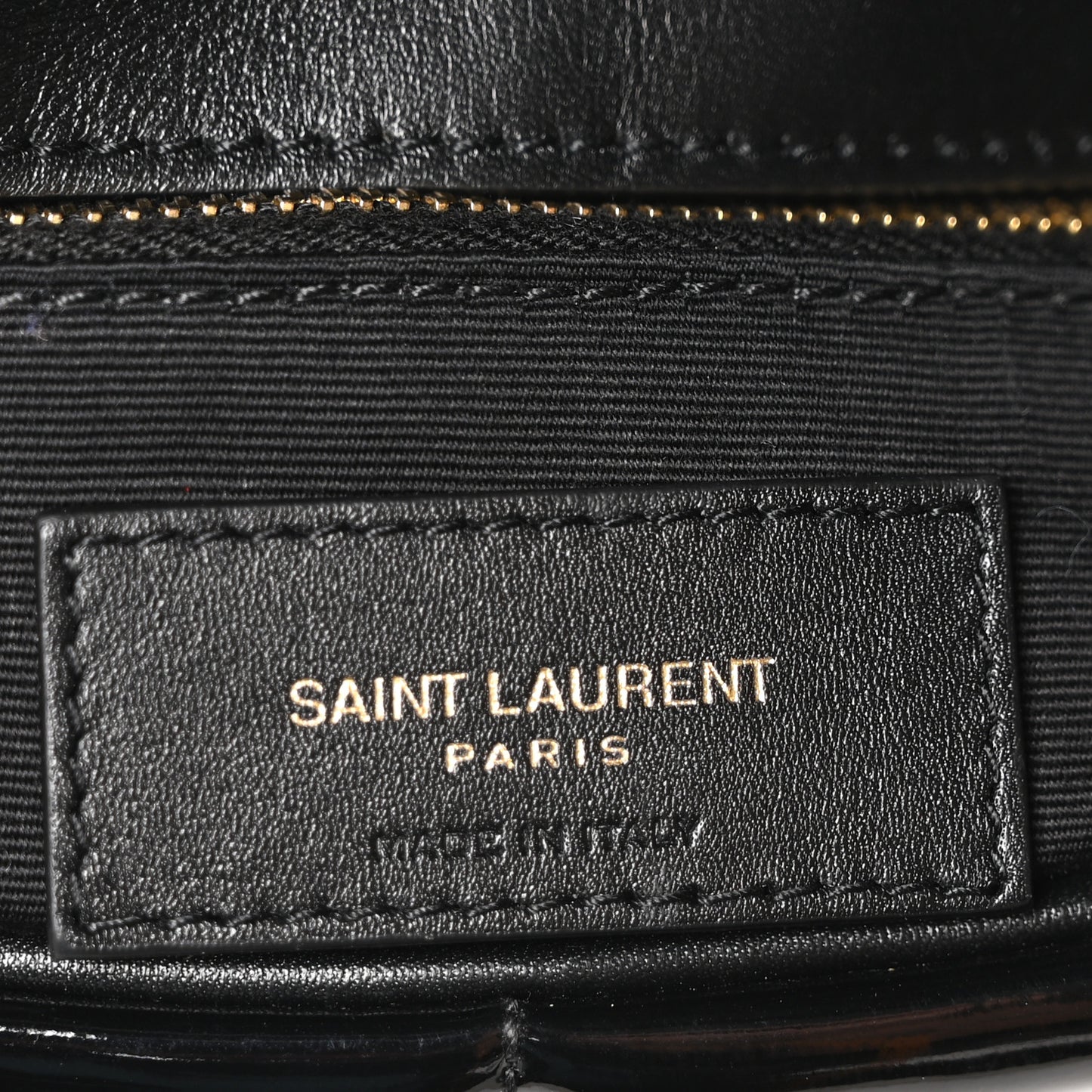 Patent Quilted Small Loulou Puffer Monogram Chain Satchel Black