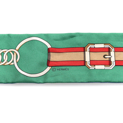 Hermes Silk Grand Tralala Twilly Bleu Ciel Vert Fuchsia 3 of 4
