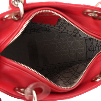 Christian Dior Lambskin Cannage Medium Lady Dior Red 5 of 11