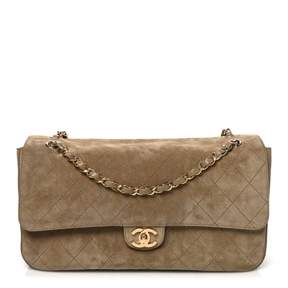 Chanel Suede Calfskin Small Souplissimo Maxi Flap Dark Beige 1 of 11