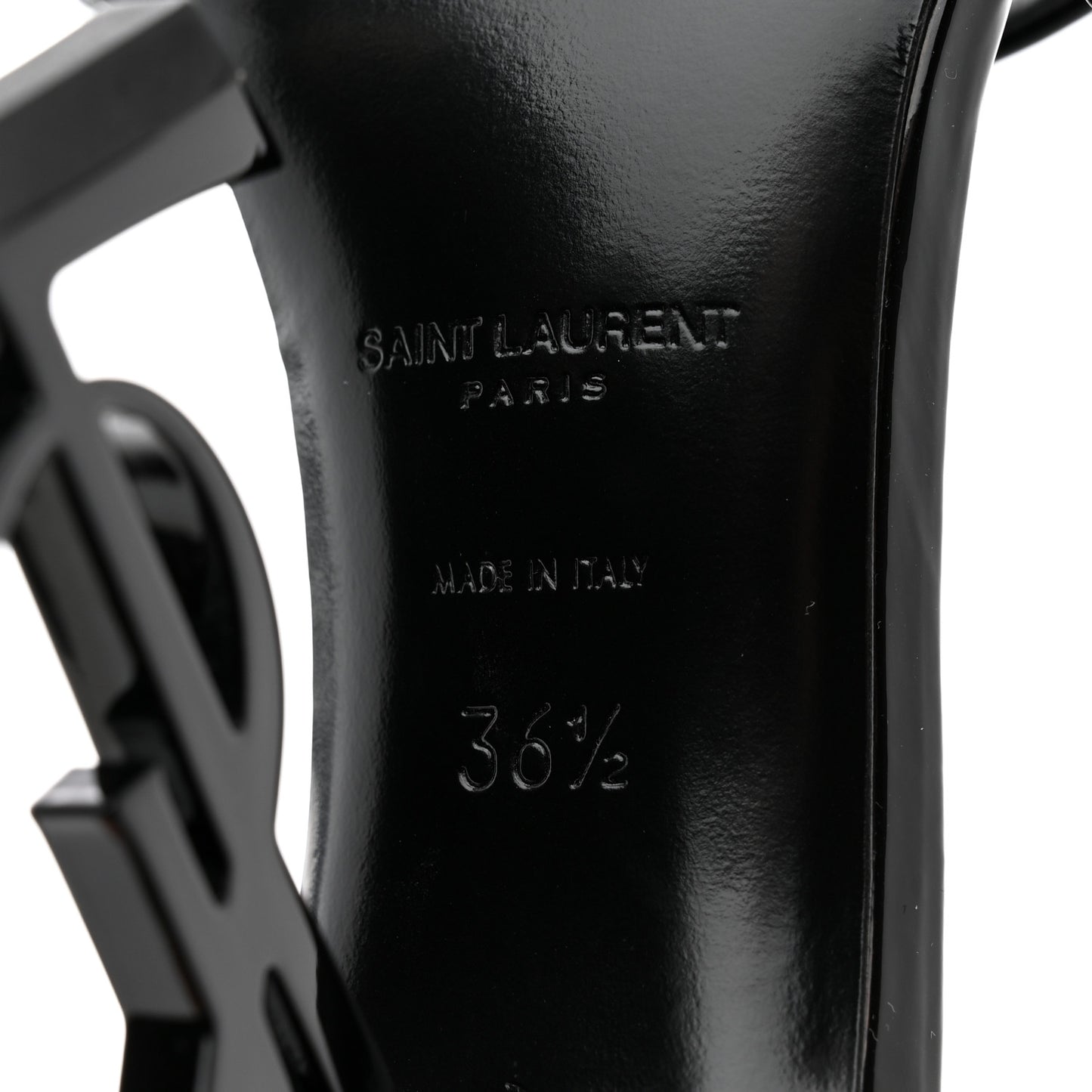 Patent Calfskin Opyum 110 Sandals 36.5 Black