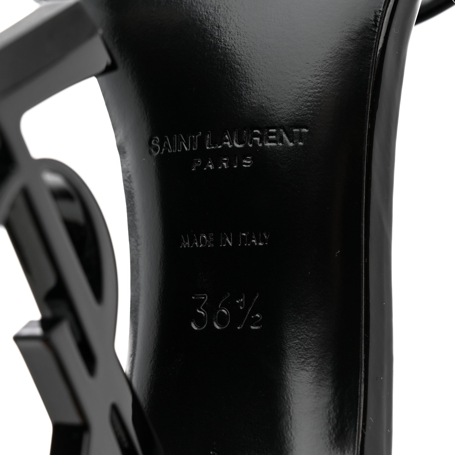 Saint Laurent Patent Calfskin Opyum 110 Sandals 36.5 Black 8 of 8