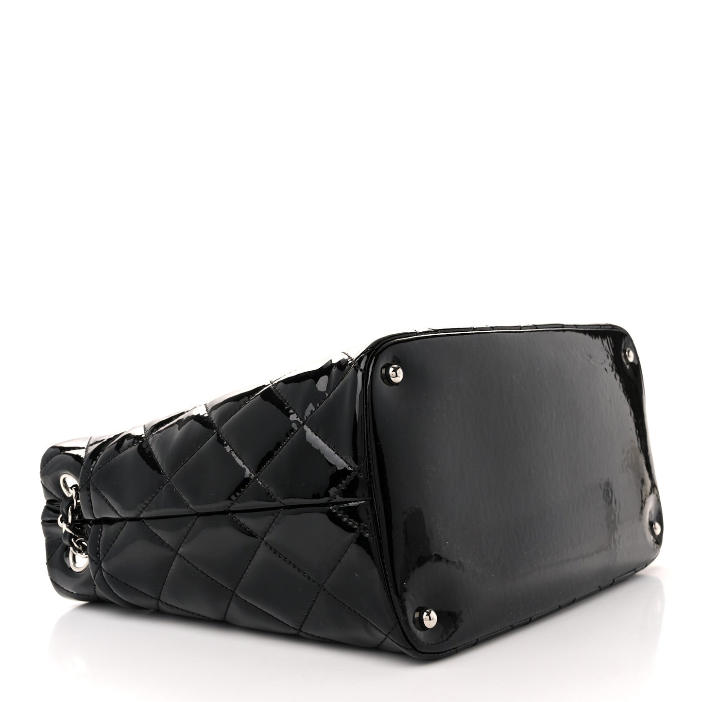 Patent Quilted Timeless CC Soft Tote Black