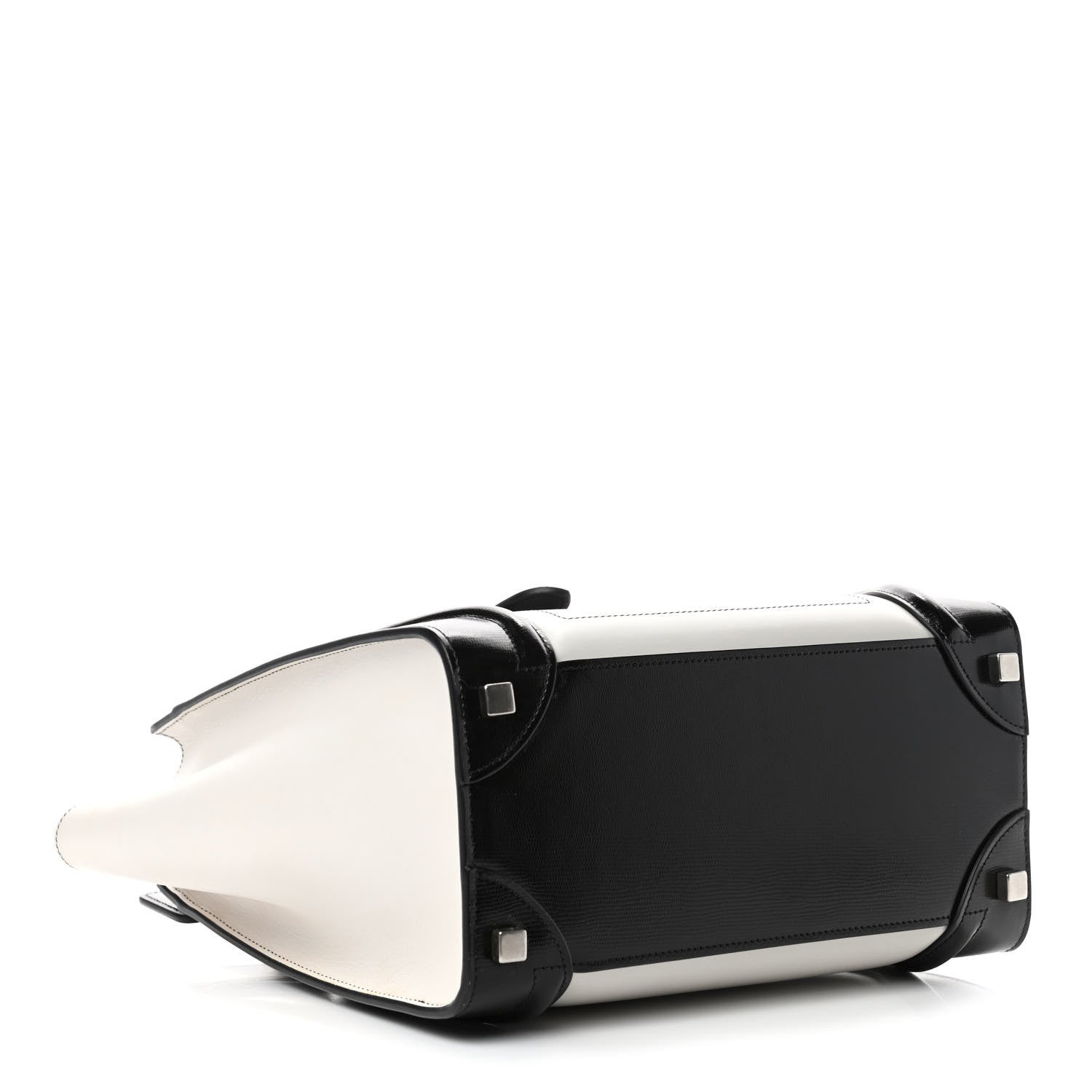 Celine Sleek Calfskin Micro Bi-Color Luggage Black White 3 of 4