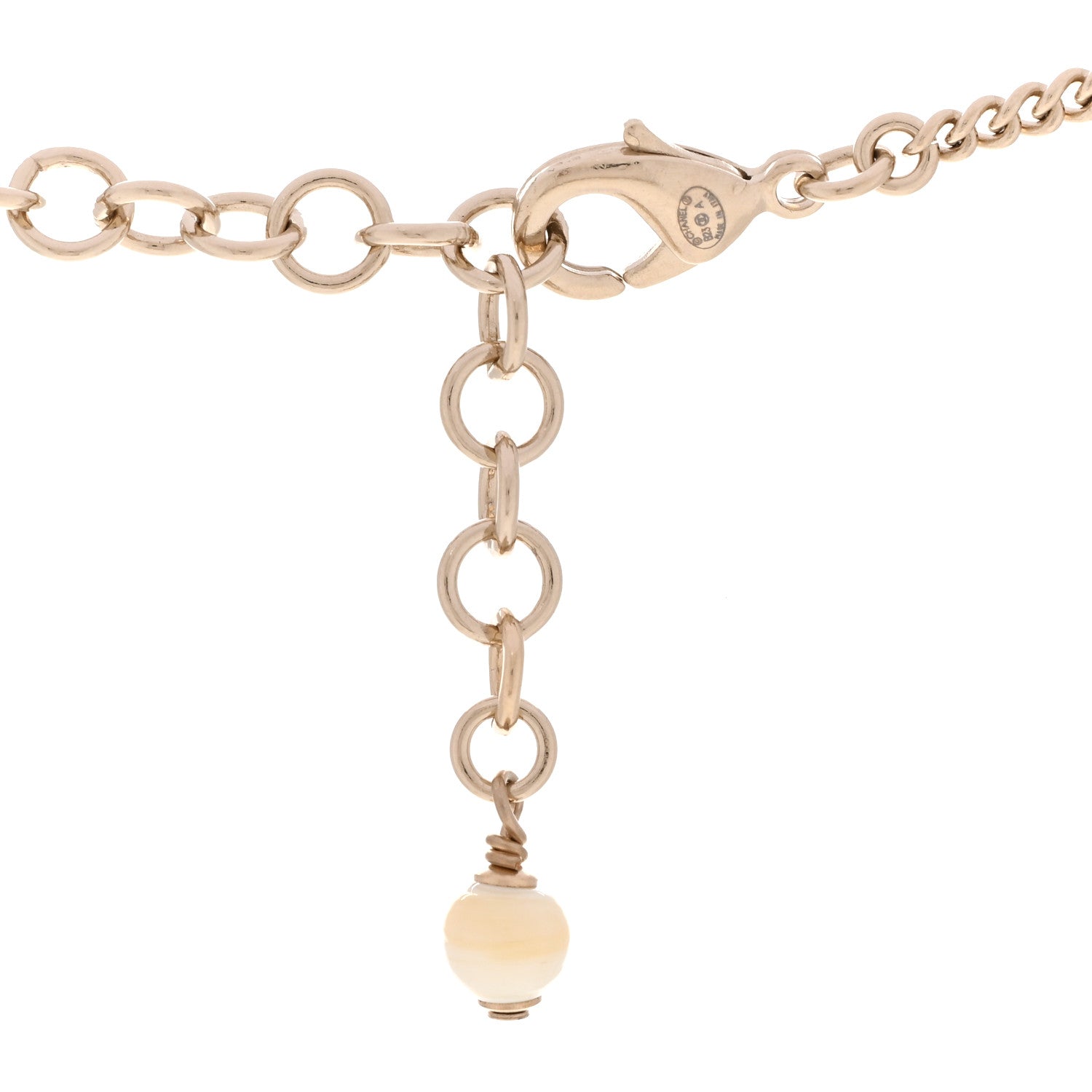 Chanel Crystal Flower CC Lariat Necklace Gold 6 of 7