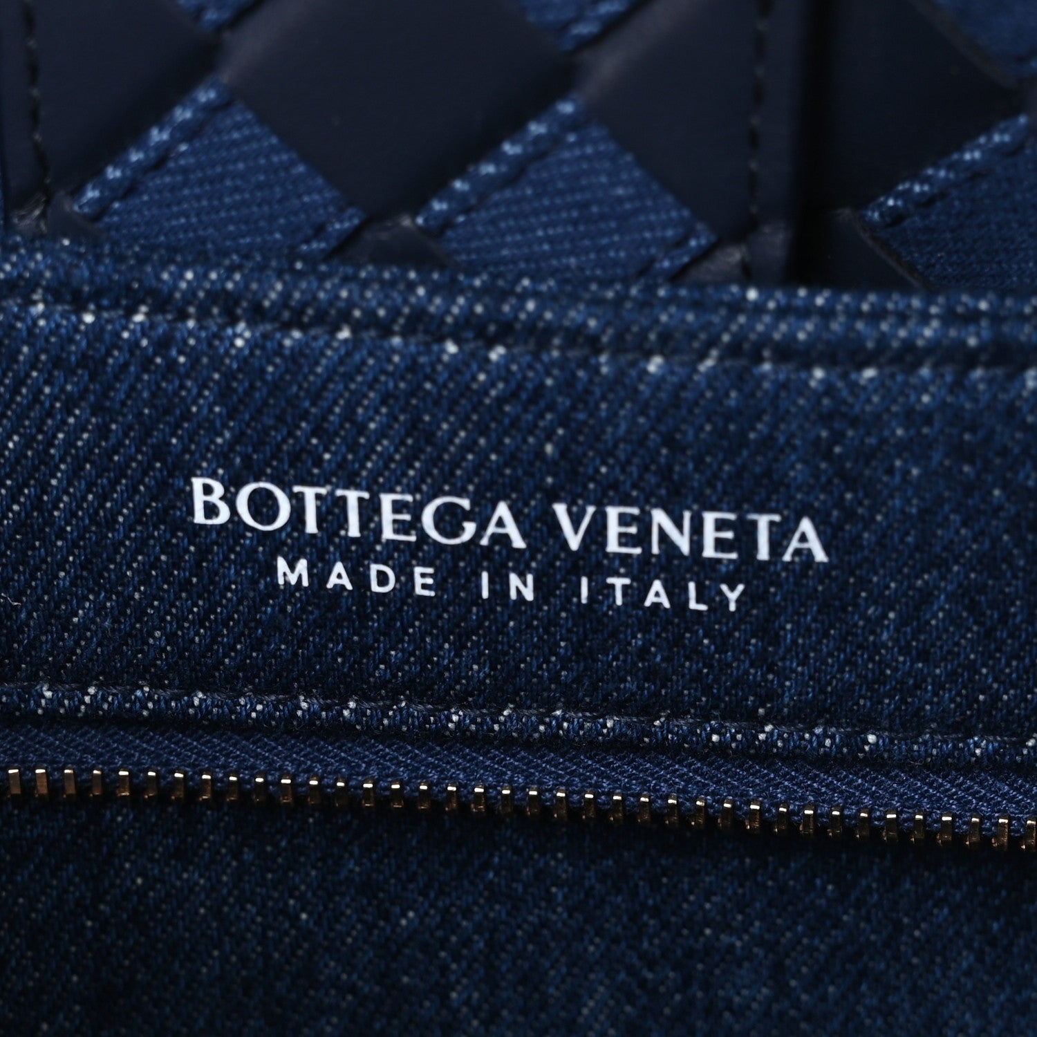 Bottega Veneta Nappa Intrecciato Denim Medium Andiamo Shoulder Bag