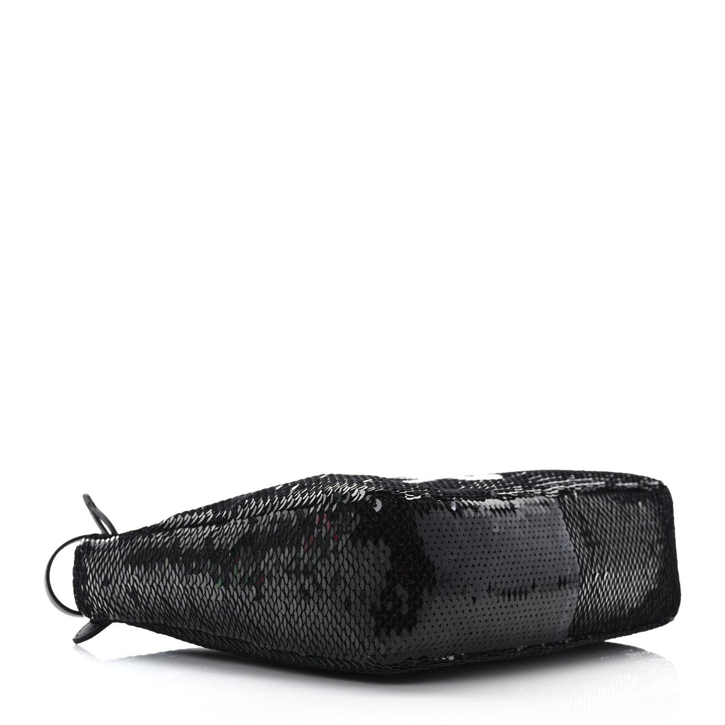 Paillettes Sequin Mini Re-Edition 2000 Bag Black White