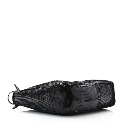Prada Paillettes Sequin Mini Re-Edition 2000 Bag Black White 4 of 10
