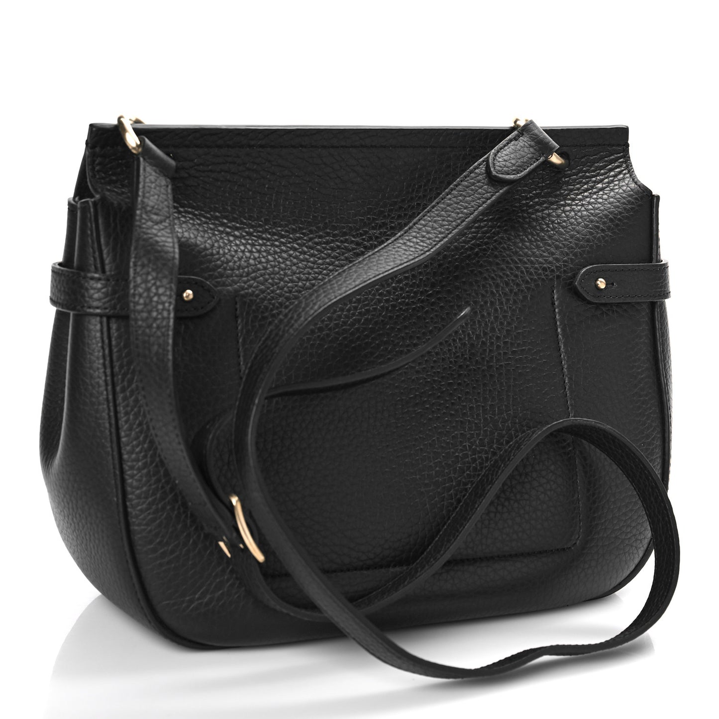 Small Classic Grain Calfskin Amberley Satchel Black
