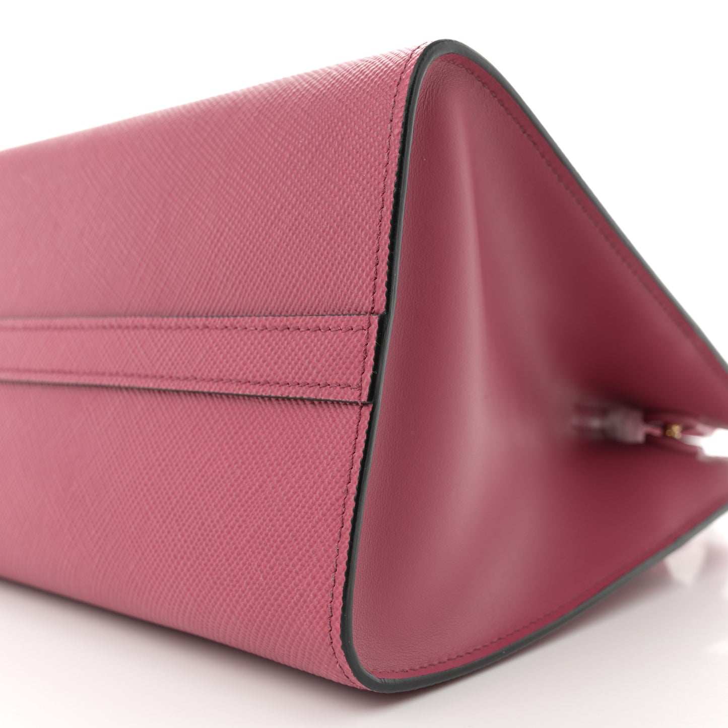 Saffiano Cuir Calfskin Small Monochrome Top Handle Tote Bruyere