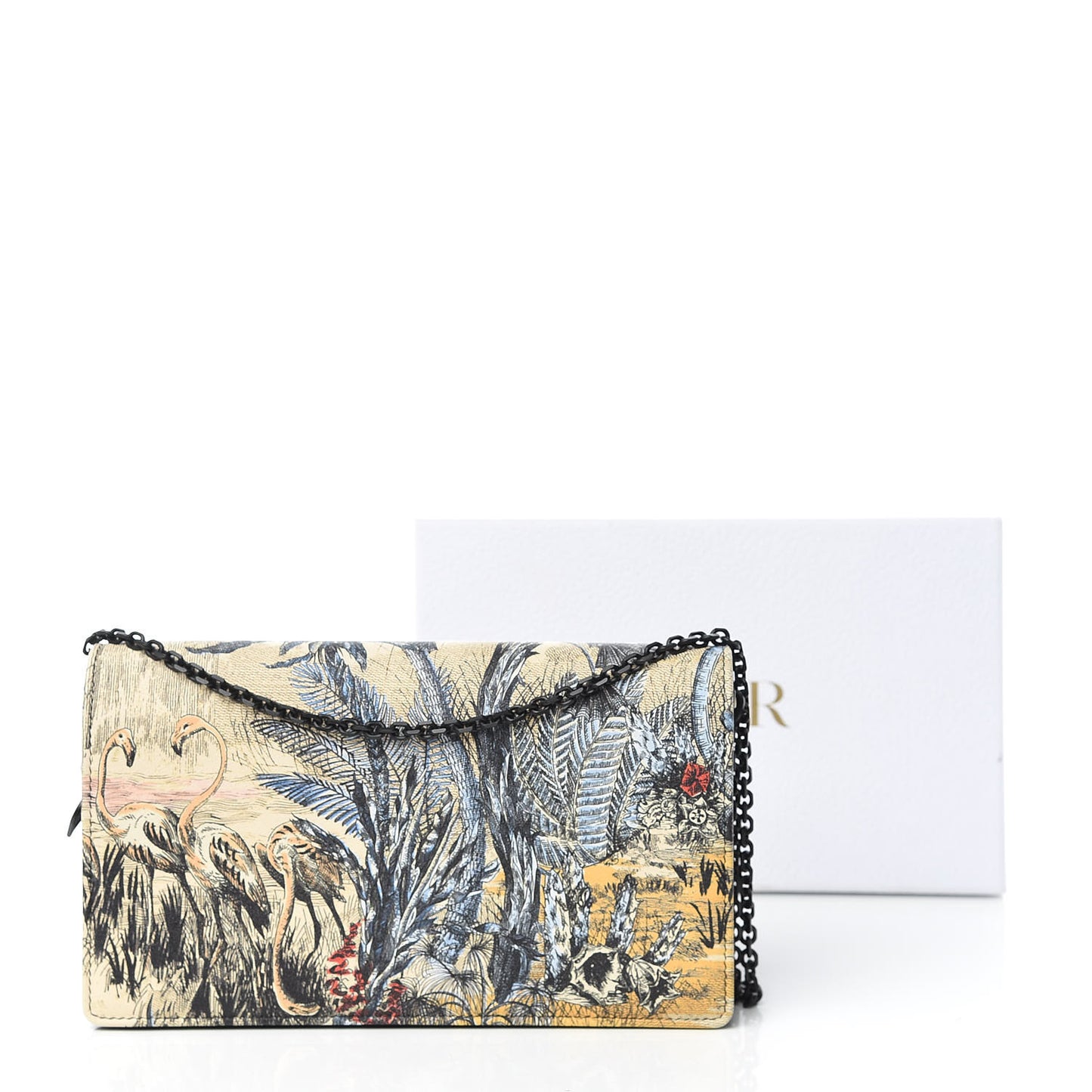 Calfskin Lady Dior Toile De Jouy Clutch Denim Blue