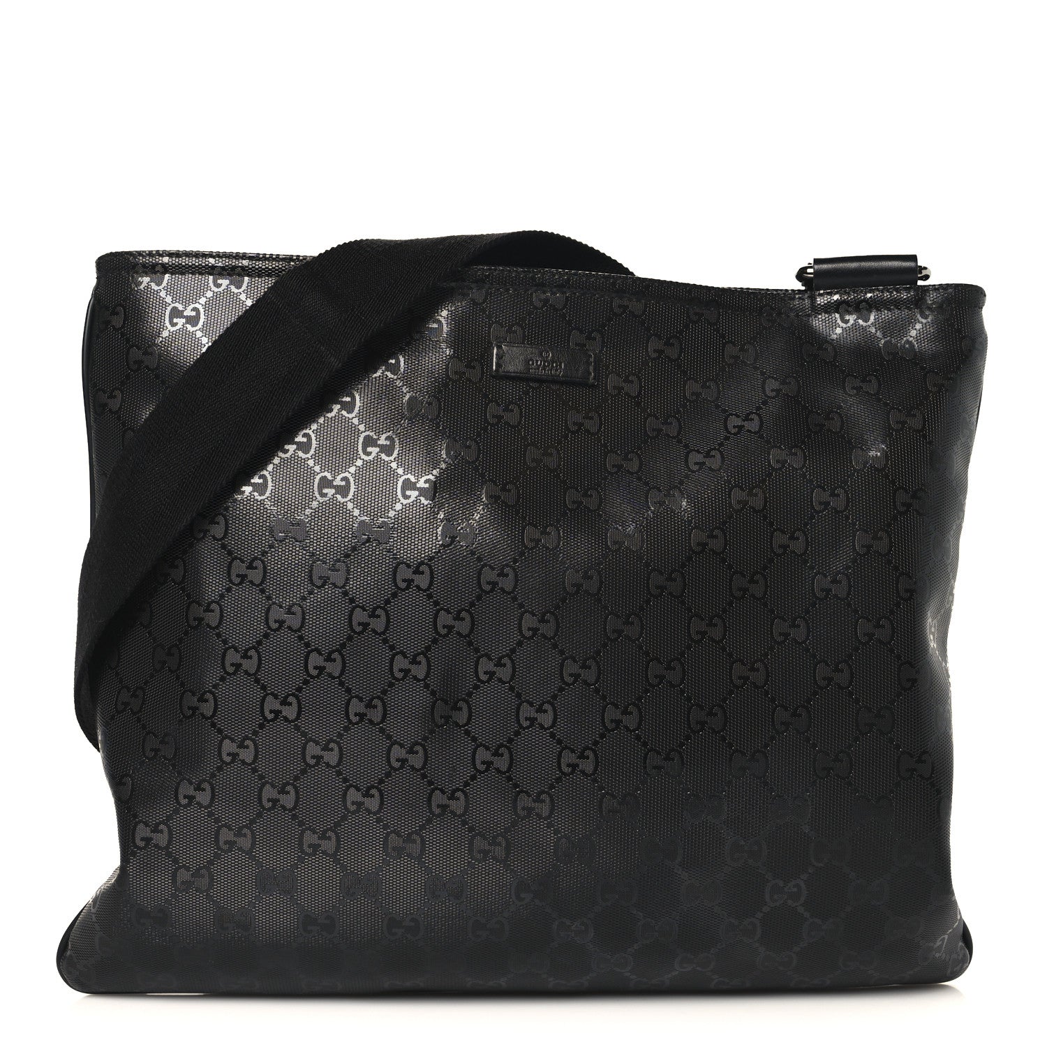 Gucci 黒 ビジネスバッグ　インペルメ Gucci Imprime Monogram Medium Flat Messenger Bag Black 1847397