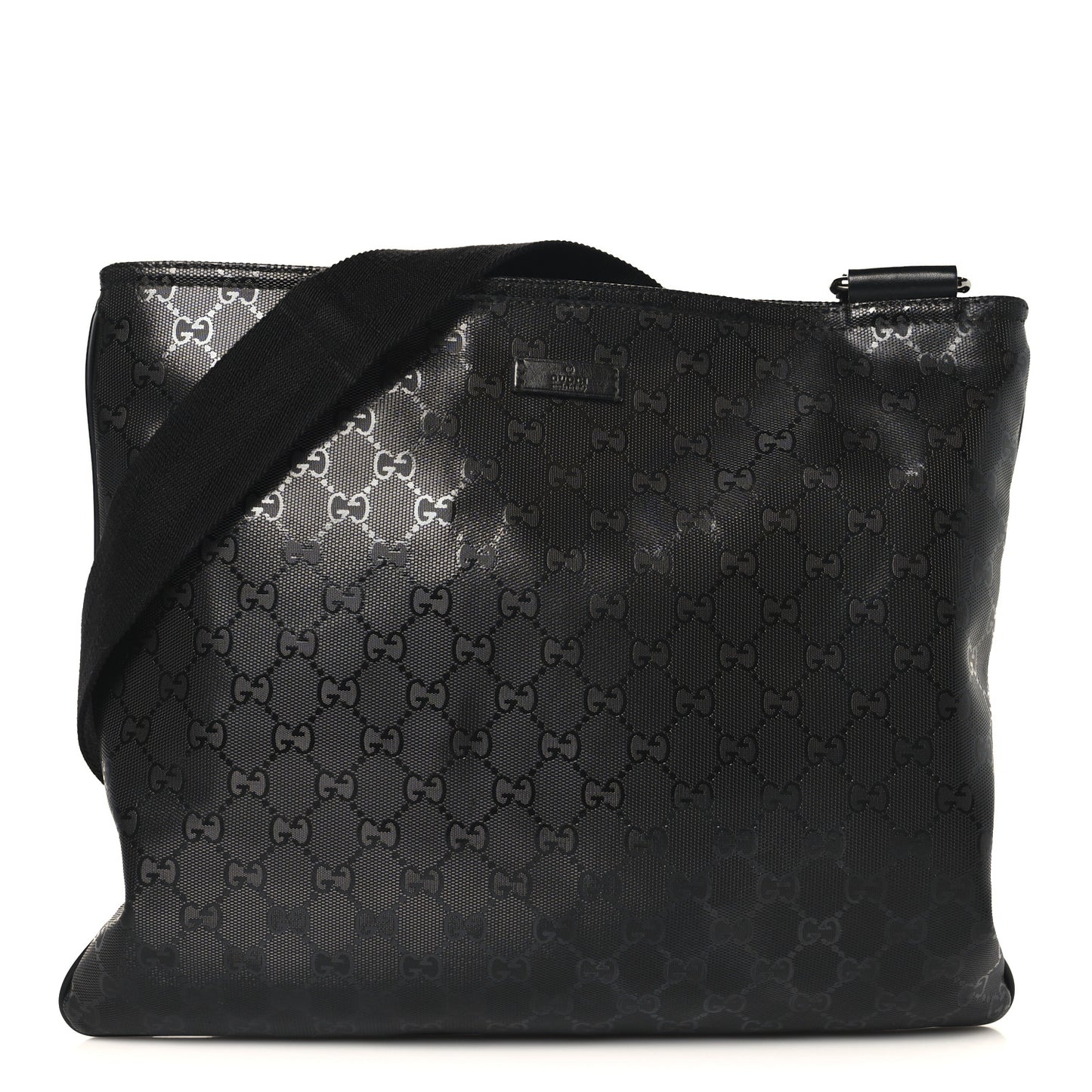 Imprime Monogram Medium Flat Messenger Bag Black