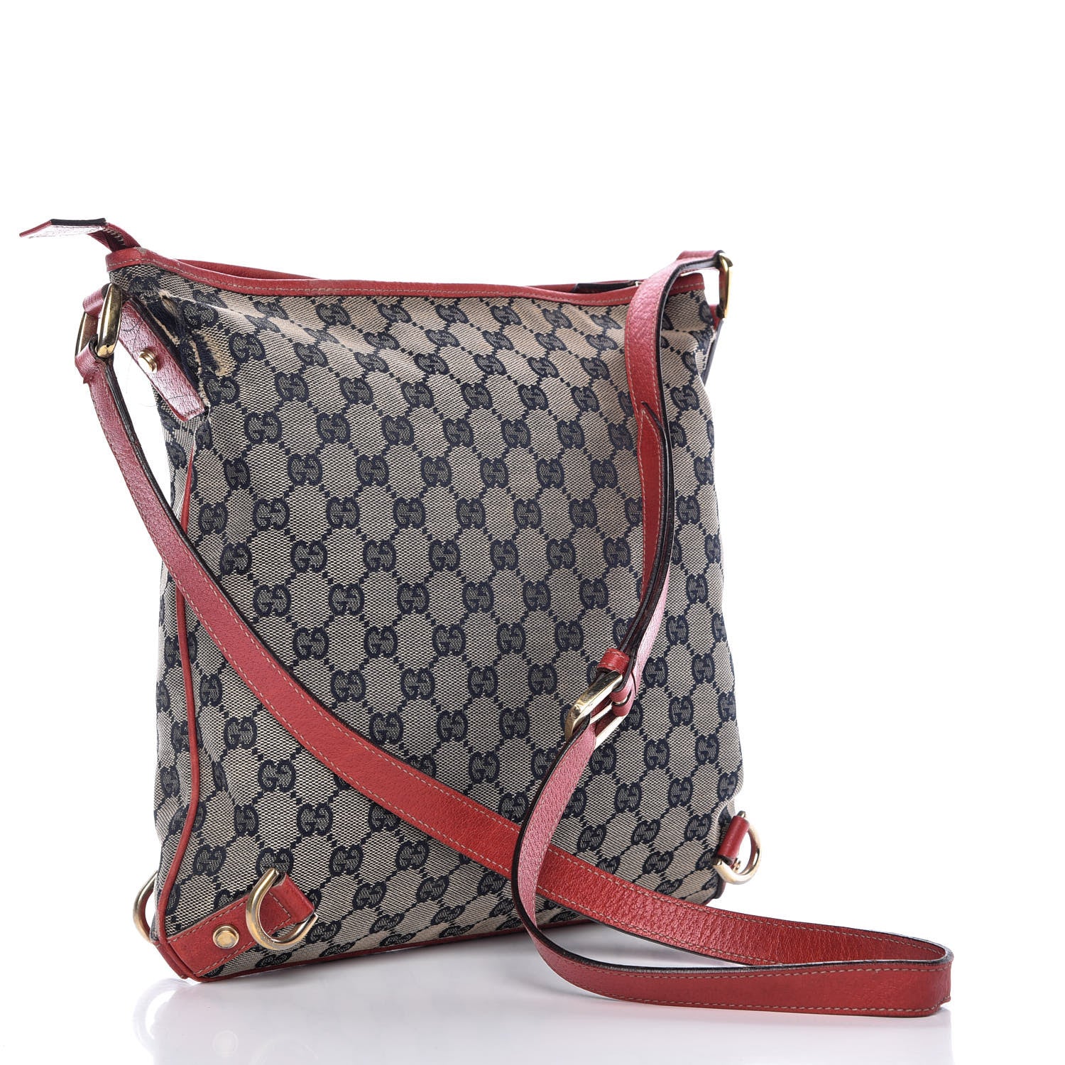 Gucci Monogram Abbey Messenger Bag Navy Red 3 of 14