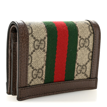Gucci GG Supreme Monogram Web Ophidia Card Case Beige New Acero 3 of 8